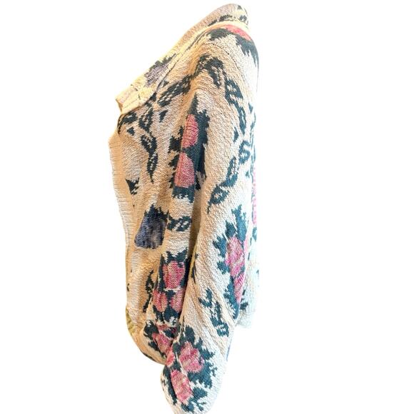 Anthropologie Floral Cocoon Slouchy Oversized BOHO Cardigan Knit Sweater 
M / L - Picture 10 of 16